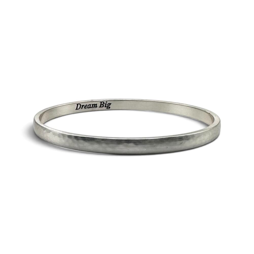 Brighton Mars Narrow Bangle Dream Big Brushed Silver Hammered Bracelet JB5862